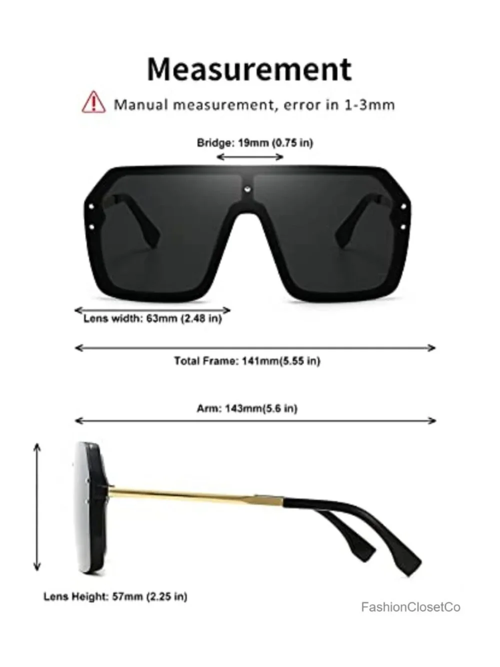 Oversized Rimless Sunglasses UV400 Metal Frame Women Shield Shape